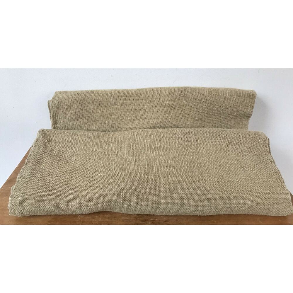 Pair IKEA Helgonort Burlap Jute Cotton Woven Brown Throw Pillow Covers 24"x15"